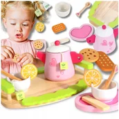 Zabawy w naśladowanie dorosłych - DREWNIANY SERWIS DO HERBATY DLA DZIECI DUŻY ZESTAW DO KREATYWNEJ ZABAWY - miniaturka - grafika 1