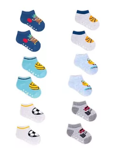 Skarpetki dla dzieci - Skarpety stopki chłopięce bawełniane z ABS 6PAK 20-22 - grafika 1
