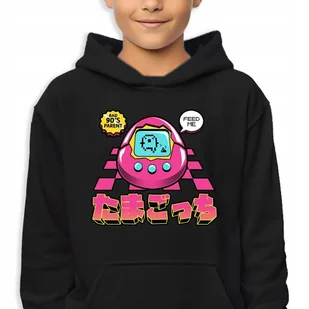 Bluza Dziecięca Z Kapturem Czarna Różowe Tamagochi Mix Wielu Wzorów -140 Cm - Bluzy dla dziewczynek - miniaturka - grafika 1