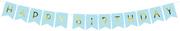 Dekoracje sali - Baner błękitny z napisem Happy Birthday - 175 cm - 1 szt. - miniaturka - grafika 1