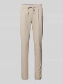 Spodnie damskie - Spodnie o kroju slim fit z zakładkami w pasie i elastycznym pasem model ‘KATE’ - miniaturka - grafika 1