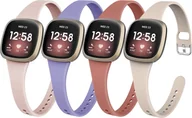 Akcesoria do smartwatchy - 4x PASEK DO ZEGARKA Fitbit Versa 3/Sense SILIKON BEŻ FIOLET RUDY RÓŻ ZESTAW - miniaturka - grafika 1