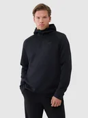 Bluzy męskie - 4F Bluza treningowa regular szybkoschnąca męska - czarna L - miniaturka - grafika 1