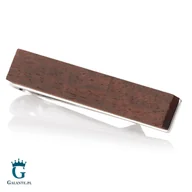 Spinki do mankietów i krawatów - Spinka do krawata z ciemnego drewna X2 T200 - miniaturka - grafika 1