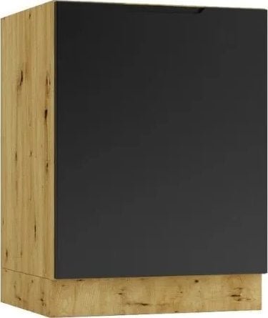 Stolkar Szafka pod zlew ISABEL D60ZL P/L czarny mat/dąb artisan STOLKAR
