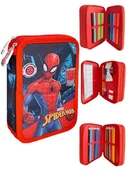 Piórniki - Piórnik szkolny z wyposażeniem trzykomorowy Spiderman - miniaturka - grafika 1