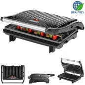 Grille elektryczne - Grill kontaktowy czarny 750W - miniaturka - grafika 1