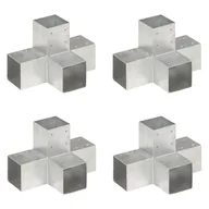 Akcesoria do ogrodzeń - vidaXL Łączniki do słupków w kształcie X, 4 szt., metalowe, 91x91 mm - miniaturka - grafika 1