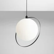Lampy sufitowe - MLAMP LAMPA wisząca 1049G1 ADX modernistyczna OPRAWA szklana ZWIS kula ball biały czarny 1049G1 - miniaturka - grafika 1