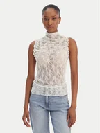 Bluzki damskie - Vero Moda Bluzka Lisa 10337963 Biały Tight Fit - miniaturka - grafika 1