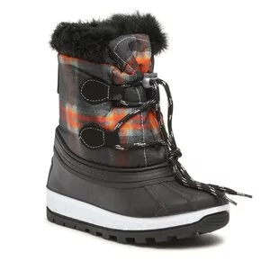 Buty dla dziewczynek - Śniegowce Boatilus - NJ02 VAR.20ZV Plaid Antracite/Orange - grafika 1