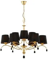 Lampy sufitowe - LAMPA WISZĄCA dziewięć czarnych kloszy złote wykończenie styl glamour EGIDA EG 9 ms Jupiter - miniaturka - grafika 1