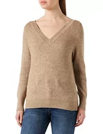 Swetry damskie - ONLY Damski sweter Onlkatia L/S z dekoltem w serek Cc Cs KNT, beżowy, M - miniaturka - grafika 1
