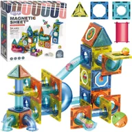 Klocki - WOOPIE Klocki Magnetyczne Konstrukcyjne 3D Zestaw Edukacyjny Tor Kulkowy 42 el. - miniaturka - grafika 1