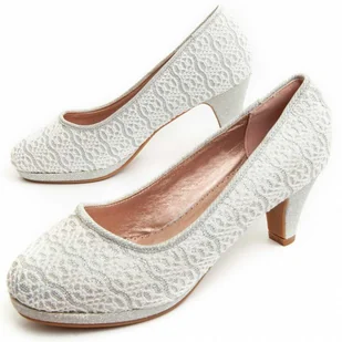 Buty na obcasie Montevita Unne62 Srebrne - Czółenka - miniaturka - grafika 1