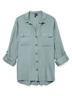 Bluzki damskie - Vero Moda Koszula w kolorze zielonym - miniaturka - grafika 1