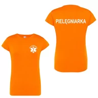 Odzież medyczna - T-shirt - pielegniarka koszulka medyczna damska pomarańczowa L - miniaturka - grafika 1