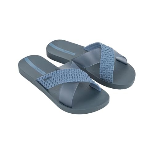Ipanema SENSE SLIDE FEM - klapki kąpielowe dla kobiet - rzucający się w oczy pasek ze wzorem, niebieski, 41/42 EU