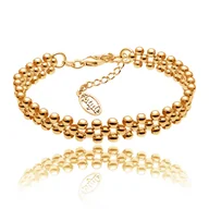 Bransoletki - Bransoletka z kuleczek srebrna pozłacana - miniaturka - grafika 1