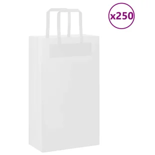 vidaXL Torby papierowe 250 szt. z uchwytami białe 21x11x36 cm - Zestawy upominkowe - miniaturka - grafika 1