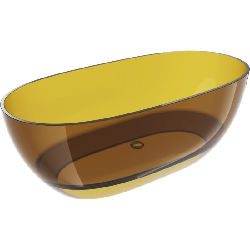 Mexen Pure honey wanna wolnostojąca transparentna 170 x 80 cm, korek chrom - 58071708015