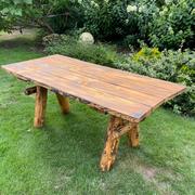 Ławki ogrodowe - Stół ogrodowy drewniany Przypalanie + Impregnacja 180x82x75cm - miniaturka - grafika 1