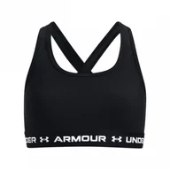 Biustonosze - Dziewczęcy biustonosz treningowy UNDER ARMOUR Crossback Mid Solid - czarny - miniaturka - grafika 1