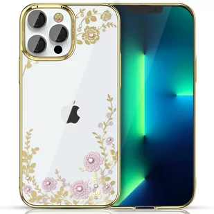 Kingxbar Moon Series luksusowe etui z Kryształami Swarovskiego na iPhone 13 Pro różowo-złoty - Etui i futerały do telefonów - miniaturka - grafika 1
