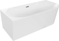 Wanny - Mexen Mia wanna wolnostojąca narożna lewa 170 x 80 cm, biała, przelew gun metal szczotkowany - 52691708000L-95 - miniaturka - grafika 1
