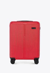 Mała walizka z ABS-u w drobne paski czerwona - Walizki Mała walizka z ABS-u w drobne paski czerwona - Walizki - miniaturka - grafika 1