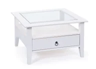 Ławy i stoliki kawowe - Pall stolik kawowy 1 szuflada, 1 półka, biel. - miniaturka - grafika 1