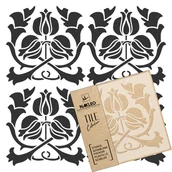 Szablony malarskie - szablon malarski // płytki - kafelki // ART NOUVEAU - SECESJA #3 - 15x15cm - miniaturka - grafika 1