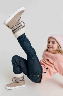 Buty dla dziewczynek - Reima śniegowce dziecięce kolor beżowy - grafika 1