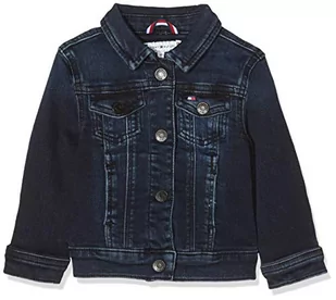 Tommy Hilfiger Trucker Girls Ebbst Kurtka dla dziewczynek, Eve Blue Black Stretch, 74 - Kurtki i płaszcze dla dziewczynek - miniaturka - grafika 1