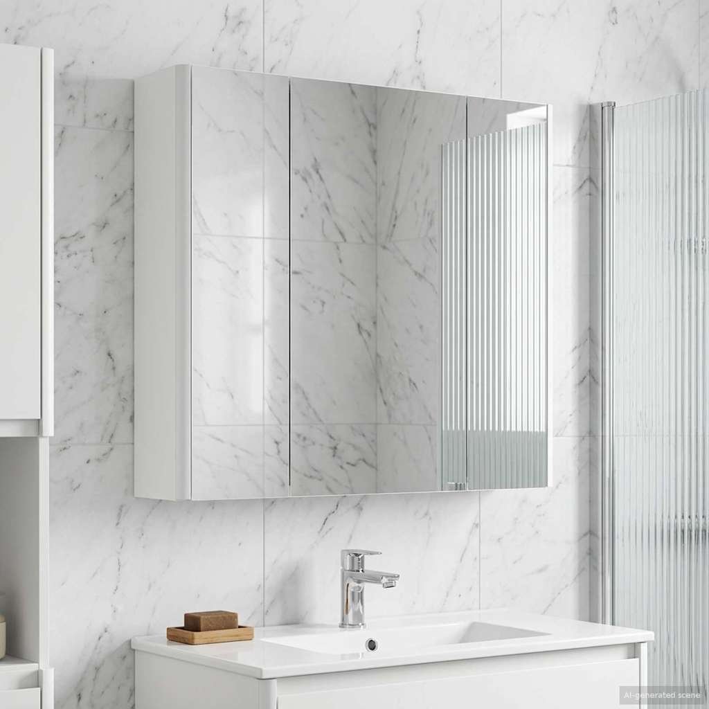 vidaXL vidaXL Szafka z lustrem do łazienki Biały 63,5 x 15,5 x 60,5 cm