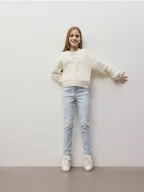 Spodnie i spodenki dla dziewczynek - Reserved - Jeansy slim super high waist - niebieski - miniaturka - grafika 1