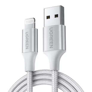 Kabel Lightning do USB UGREEN 2.4A US199, 2m (srebrny) - Kable USB - miniaturka - grafika 1