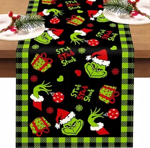 Świąteczny Bieżnik Podkładka Na Stół 180Cm Dekoracja Grinch Boże Narodzenie - Zabawki kreatywne - miniaturka - grafika 1