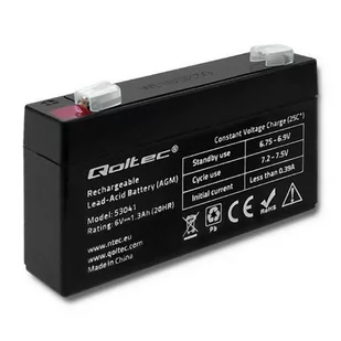 Qoltec Qoltec Qoltec Akumulator AGM | 6V | 1.3Ah | max.0.39A (53041) - Baterie do zasilaczy awaryjnych UPS - miniaturka - grafika 2