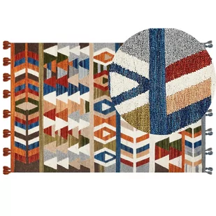 Dywan wełniany kilim 200 x 300 cm wielokolorowy KAGHSI - Dywany - miniaturka - grafika 1