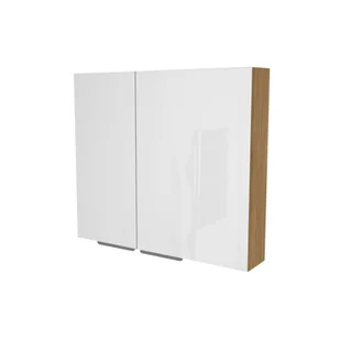 Szafka łazienkowa wisząca z lustrem Devo Vena Arte 2.0 80 cm lewa oak endgrain classic synchro VA2-SWL2DL80-F108L20 - Szafki łazienkowe - miniaturka - grafika 1