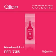 Pozostałe akcesoria kosmetyczne - Jednorazowy pigment do makijażu permanentnego ust Bioevolution Red 735 Qline Pro 0,7ml monodose - miniaturka - grafika 1