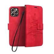 Etui i futerały do telefonów - Forcell Kabura Mezzo Book do Xiaomi Redmi Note 10 Pro Choinka Czerwony - miniaturka - grafika 1