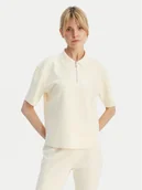 Koszulki i topy damskie - Calvin Klein Polo LV044E241G Beżowy Relaxed Fit - miniaturka - grafika 1