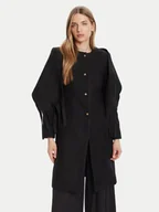 Płaszcze damskie - Rinascimento Płaszcz wełniany CFC0125616003 Czarny Regular Fit - miniaturka - grafika 1