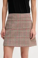 Spódnice - Tommy Hilfiger spódnica z domieszką wełny kolor brązowy mini rozkloszowana WW0WW48265 - miniaturka - grafika 1