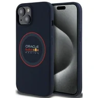 Etui i futerały do telefonów - Etui RED BULL Silicone Red Ring MagSafe do Apple iPhone 15 Granatowy - miniaturka - grafika 1
