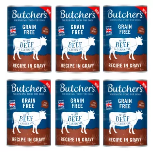 BUTCHER'S Original Recipe in Gravy, kawałki z wołowiną w sosie 24x400g - Mokra karma dla psów - miniaturka - grafika 1