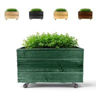 Donice - Skrzynka 50x53x28cm modrzewiowa z kołami zielona - miniaturka - grafika 1