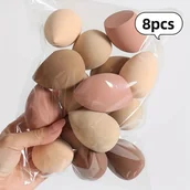 Gąbeczki do makijażu - TEMU Zestaw 8 gąbek do makijażu w różnych kolorach i kształtach, bez lateksu, suche/mokre beauty do idealnego mieszania podkładów, wielobarwne puszek - miniaturka - grafika 1